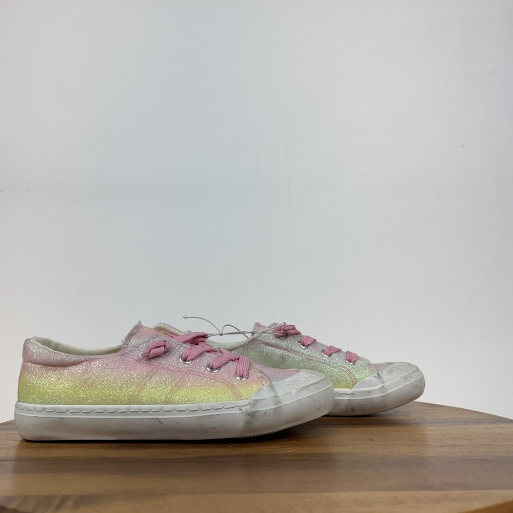 Big Kids Harper Canyon Melissa Rainbow Glitter Slip On Low Sneakers Size 4 Y GUC